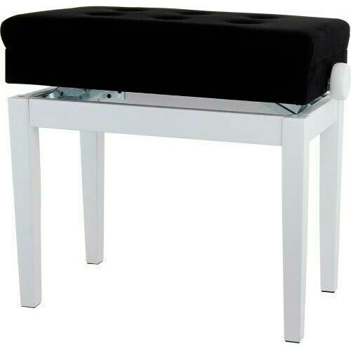 Gewa 130520 Piano bench Deluxe Compartment White matt